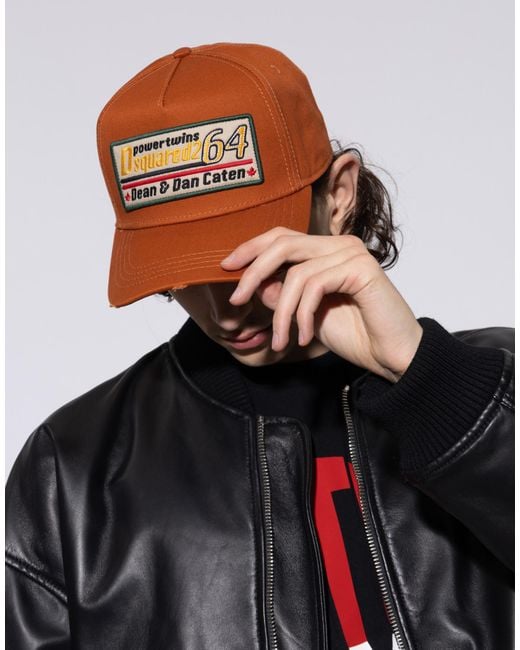 DSquared² Brown Logo Patch Baseball Cap Accessories Beanies & Hats for men