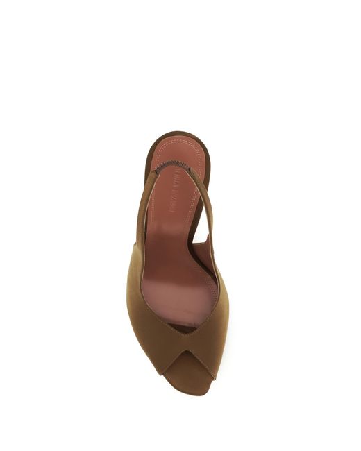 AMINA MUADDI Brown Kristina Slingback Sandals Silk