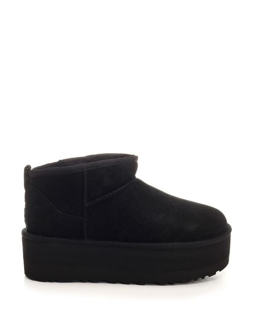 Ugg Black Classic Ultra Mini Boot With Platform