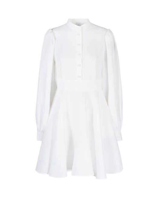 Eleventy White Short Dress With Long Sleeves