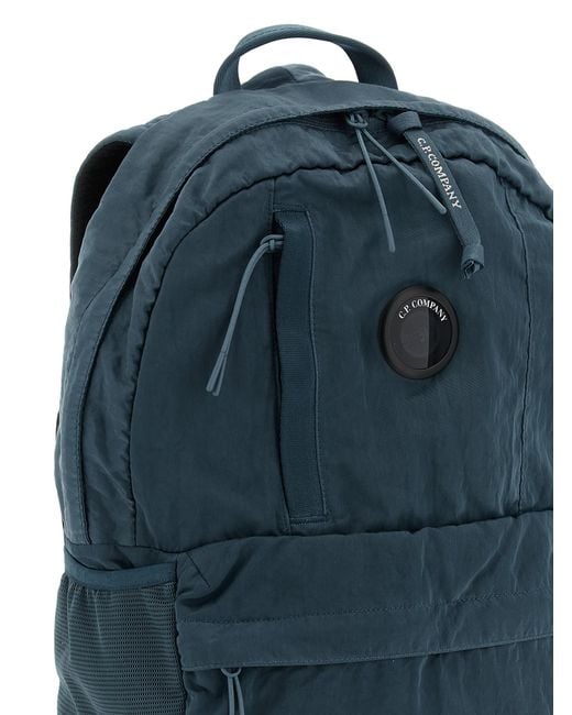 C P Company Blue Polyamide Backpack for men