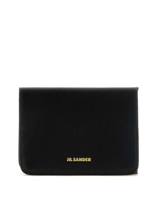 Jil Sander Black Leather Card Holder