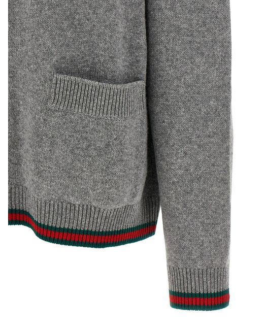 Gucci Gray Polo Cardigan