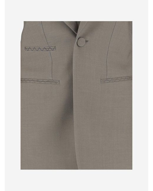 Burberry Gray Wool Tailored Jacket