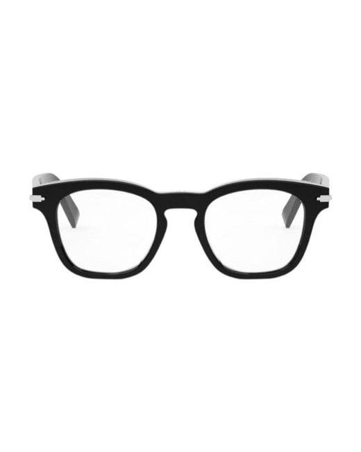 Dior Eyeglasses Square Full Rim, Shiny Frame And Clear Demo Lens Blacksuitos21I1000 for men