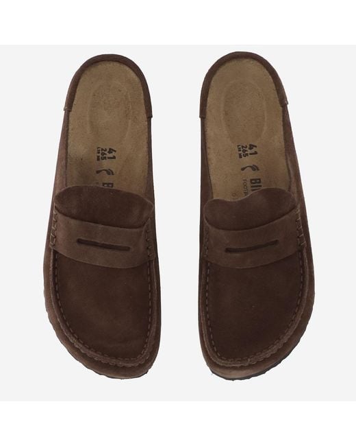 Birkenstock Brown Moccasins Naples Suede Leather Shoe