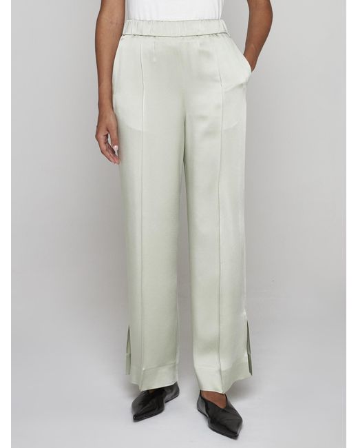 Jil Sander White Acetate And Viscose Trousers