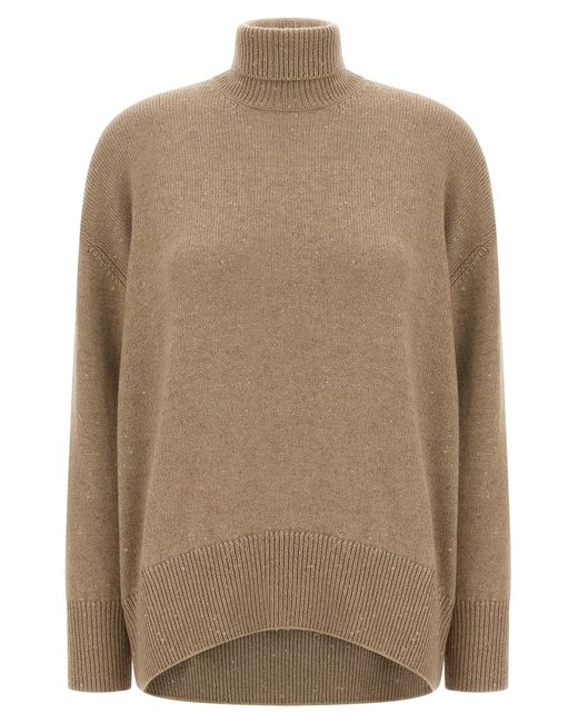 Brunello Cucinelli Natural Sequin Sweater