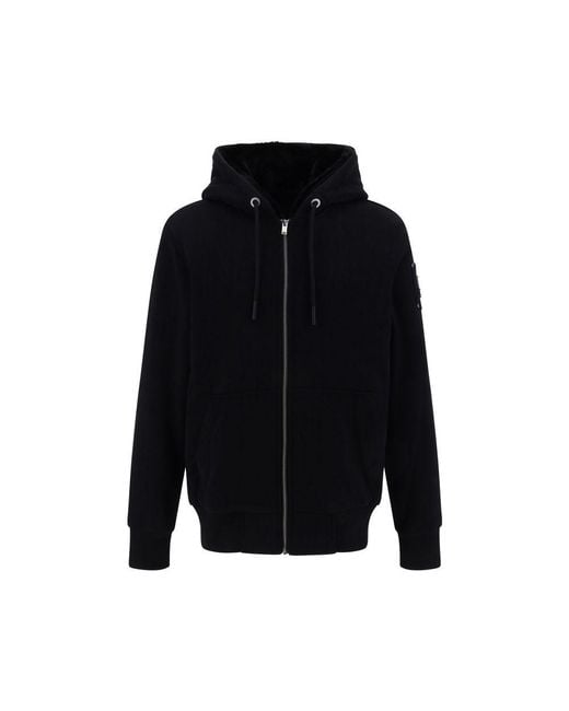 Moose Knuckles Blue Polyester Hoodie Clothing for men