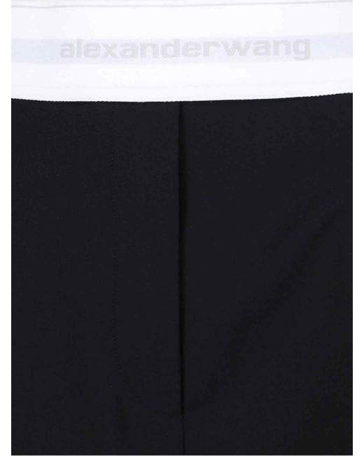 Alexander Wang Black High-Waisted Wool Shorts With Elastic Waist