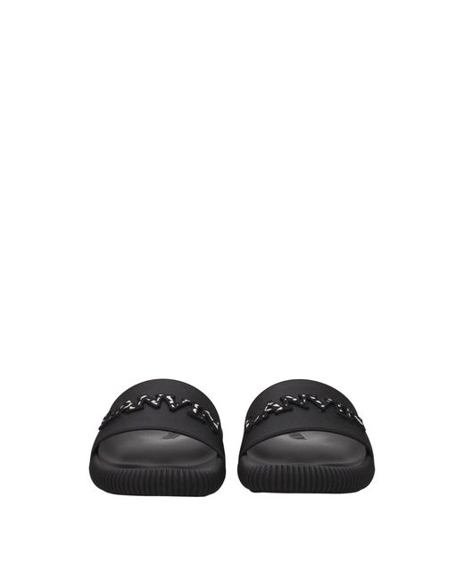 Lanvin Black Embellished Logo Slides