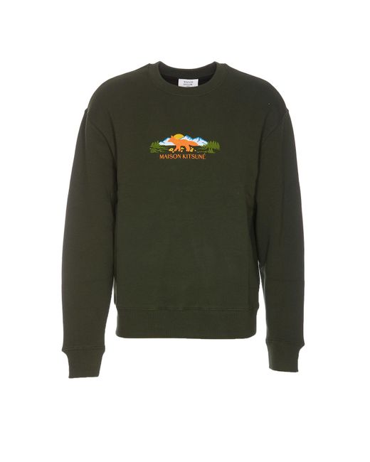 Maison Kitsuné Green Outdoor Profile Fox Comfort Sweatshirt for men