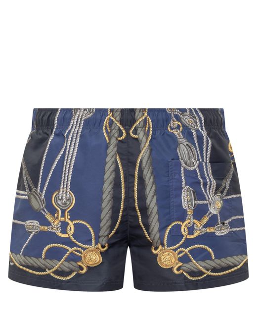 Versace Blue Nautical Sea Shorts for men