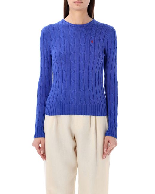 Polo Ralph Lauren Blue Cable-Knit Cotton Crewneck Sweater
