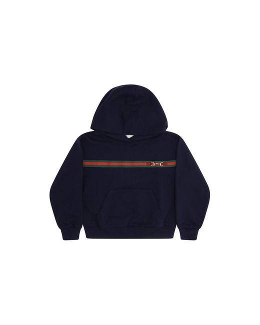 Gucci Blue Cotton Hoodie For Boy Sweatshirts for men
