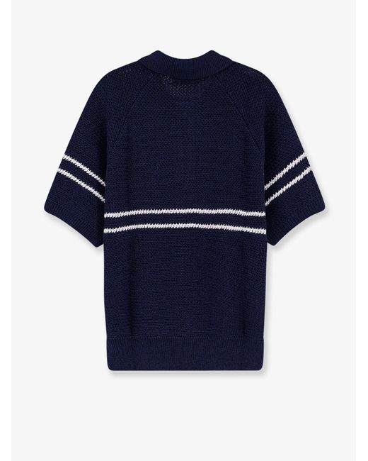 DUNST Blue Sweater Half-Zip Cotton Blend for men