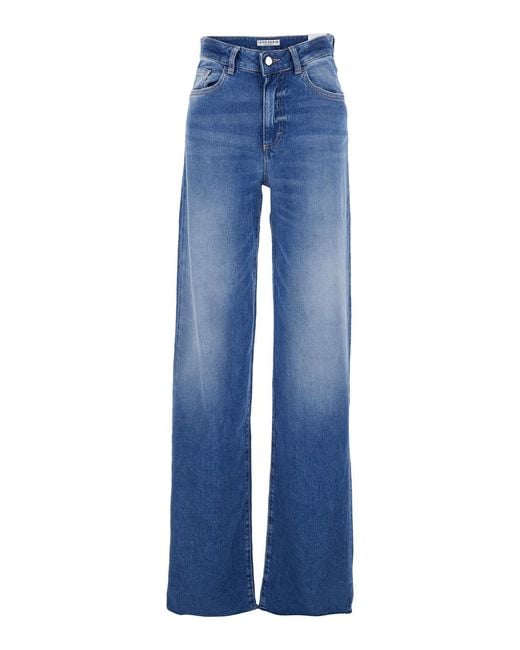 ICON DENIM Blue Jeans With Five-Pocket Design And Logo Patch On The Back