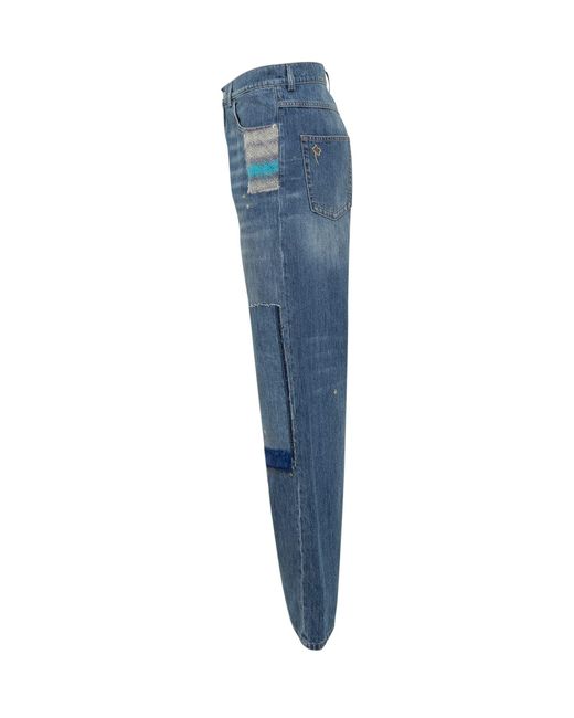 Marni Blue Jeans With Patches for men
