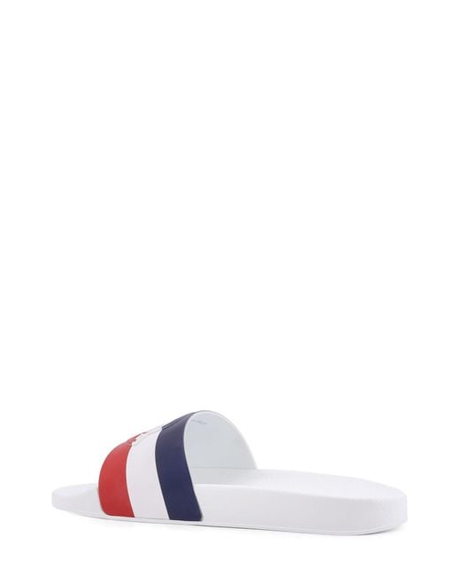 Moncler White Basile Rubber Slides for men