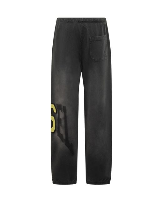 DIESEL Black Pant With Shaded Effect And Logo for men