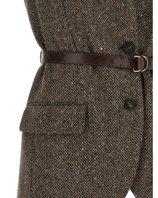 Brunello Cucinelli Black Virgin Wool Sleeveless Jacket Clothing