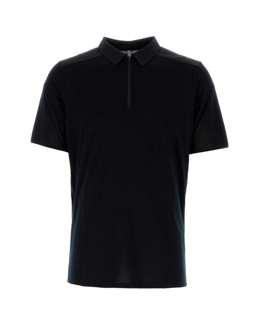 Arc'teryx Black Wool Blend Frame Polo Shirt for men