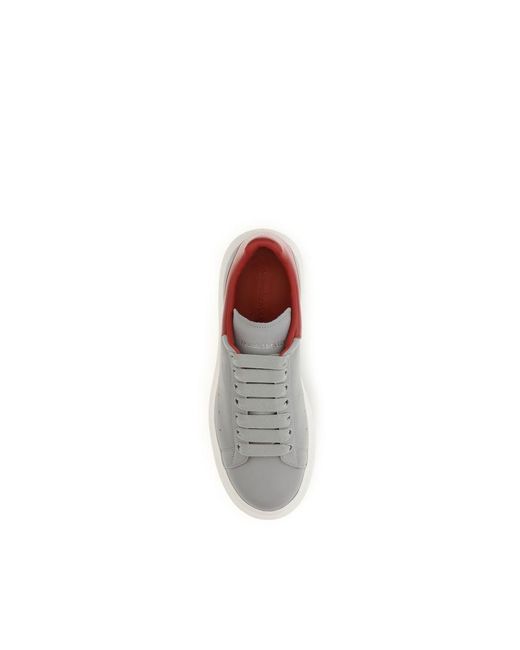 McQueen Gray Calf Leather Bos Taurus Platform Sneakers for men