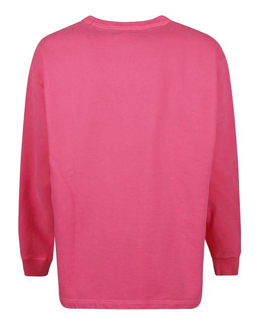 Acne Studios Logo Detail Ribbed Sweatshirt in Pink for Men | Lyst