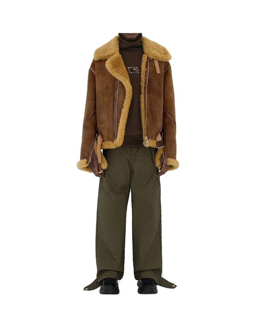 Burberry Green Quilted Pleated Pants for men
