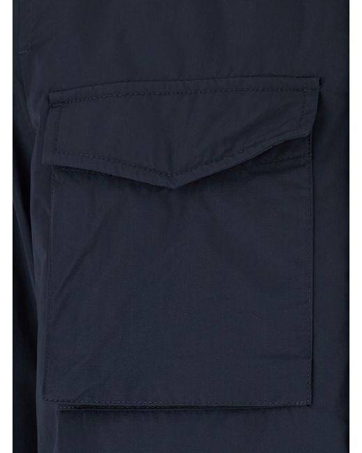 Aspesi Blue Jacket Tech Fabric Polyester Coat for men