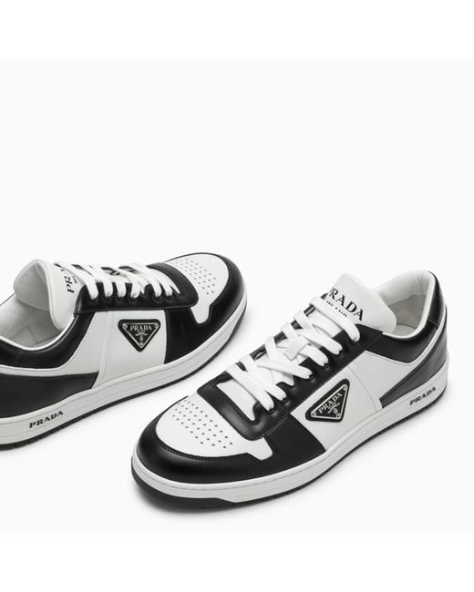 Prada Black Leather Holiday Low-Top Sneakers for men