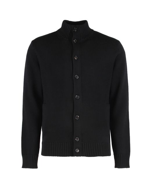 Slowear Black Cardigan Virgin Wool, Cardigans for men