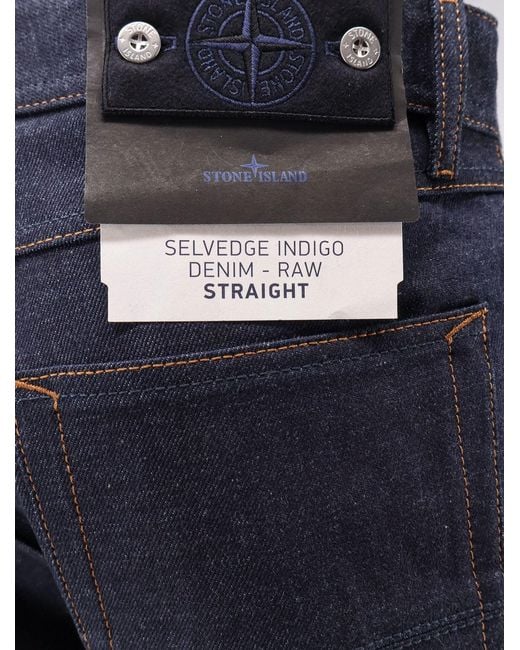 Stone Island Blue Selvedge Jeans Cotton for men