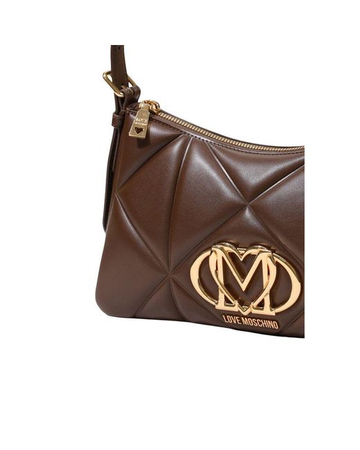 Love Moschino Brown Polyethylene Handbag Bag