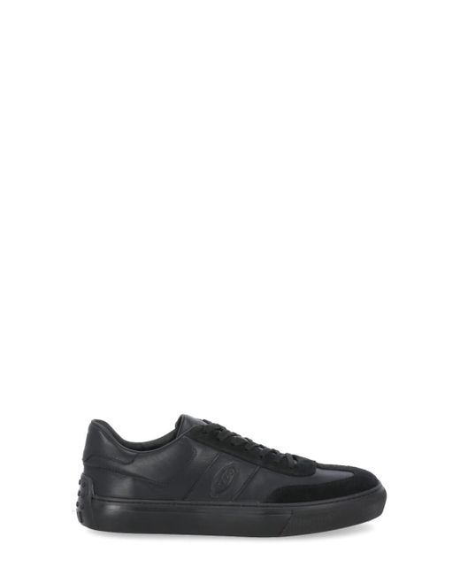 Tod's Black Smooth Leather Sneakers for men