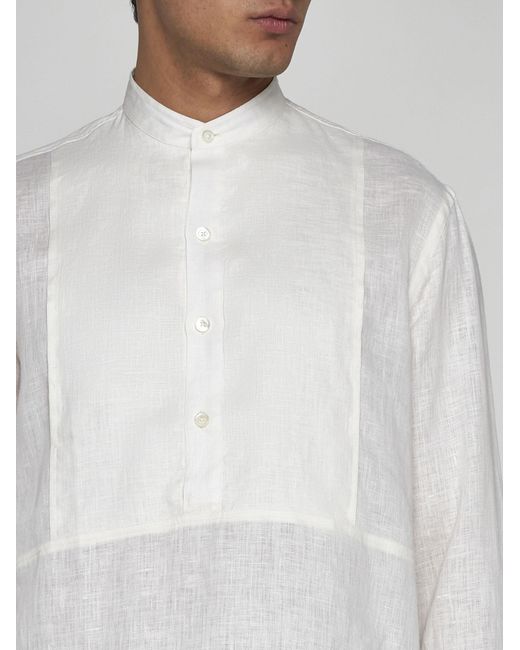 PT01 White Mariner Linen Shirt for men