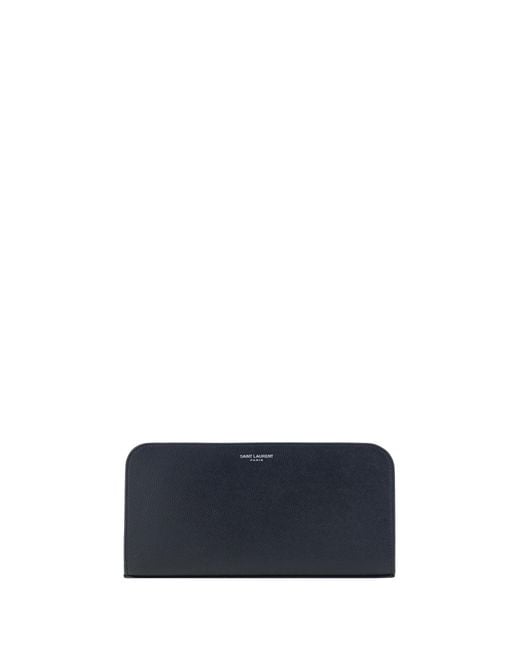 Saint Laurent Gray Leather Wallet Grain De Poudre Calf Umbrellas for men