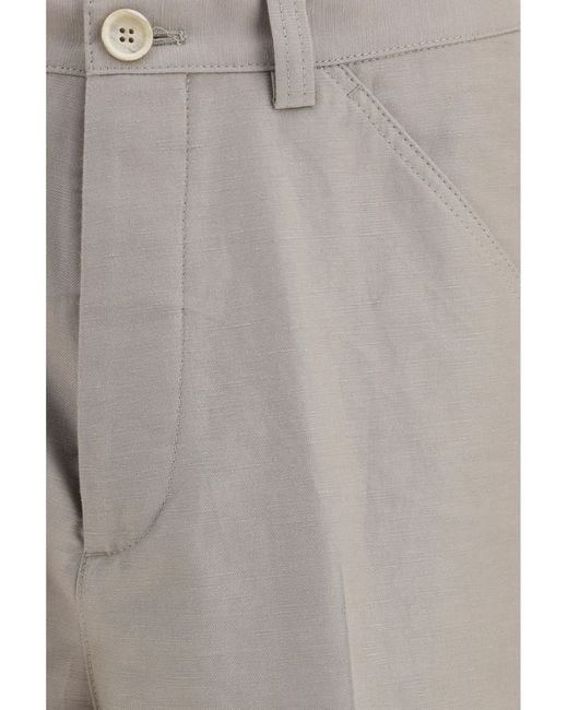 Brunello Cucinelli Gray Tailored Pants Cotton With Belt Loops Cotton; Elastane for men