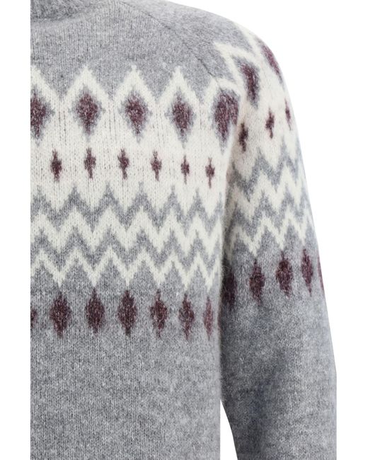 Brunello Cucinelli Gray Turtleneck Sweater for men