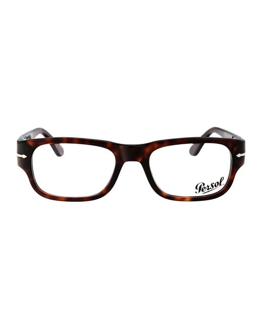 Persol Brown Havana Acetate Optical Glasses for men