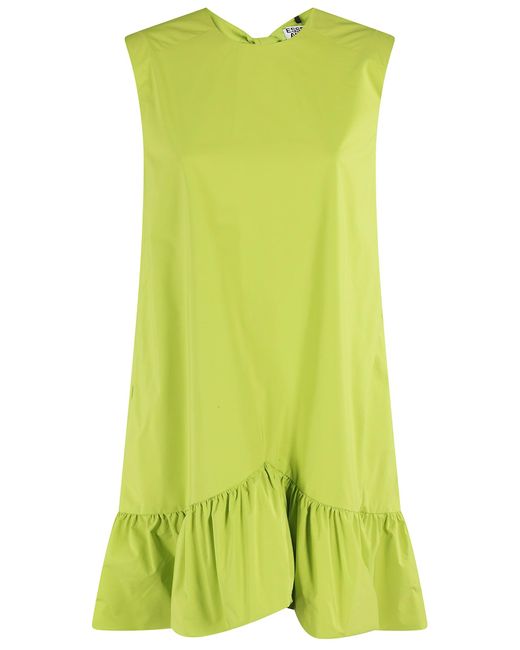 Essentiel Antwerp Green Hibernate Ruffle Mini Dress