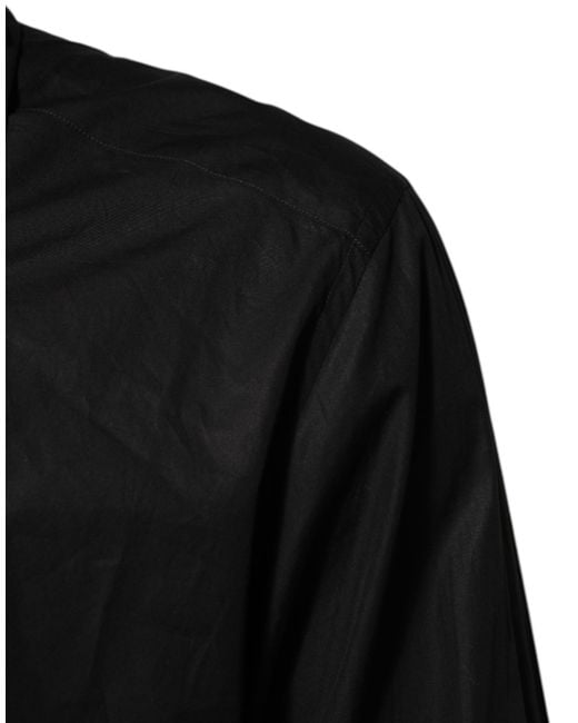 Dolce & Gabbana Black Cotton Embellished Collar Shirt for men