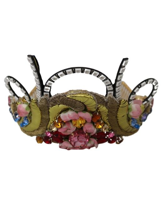 Dolce & Gabbana Black Stunning Crystal Diadem Tiara