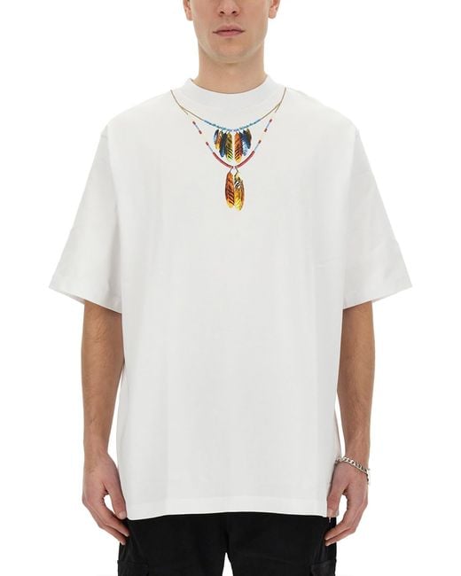 Marcelo Burlon White T-Shirt With Print for men