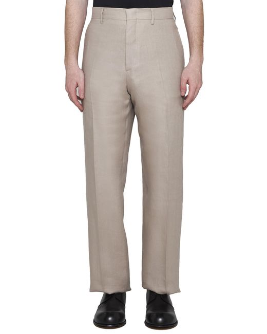 Tagliatore Multicolor Linen Trousers for men