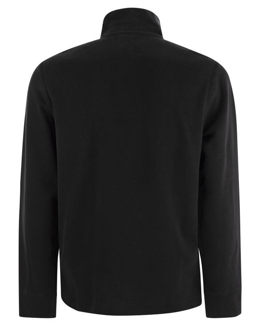 Polo Ralph Lauren Black Ribbed Pullover With Zip for men