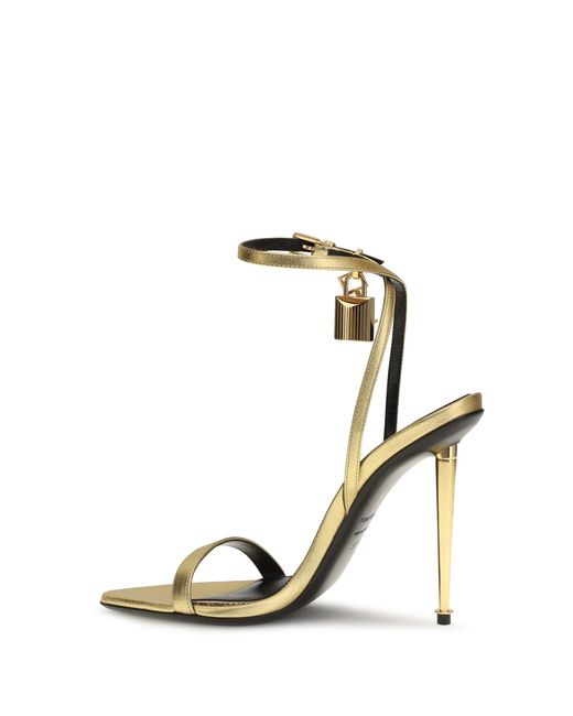 Tom Ford Metallic Sandals Lambskin Upper