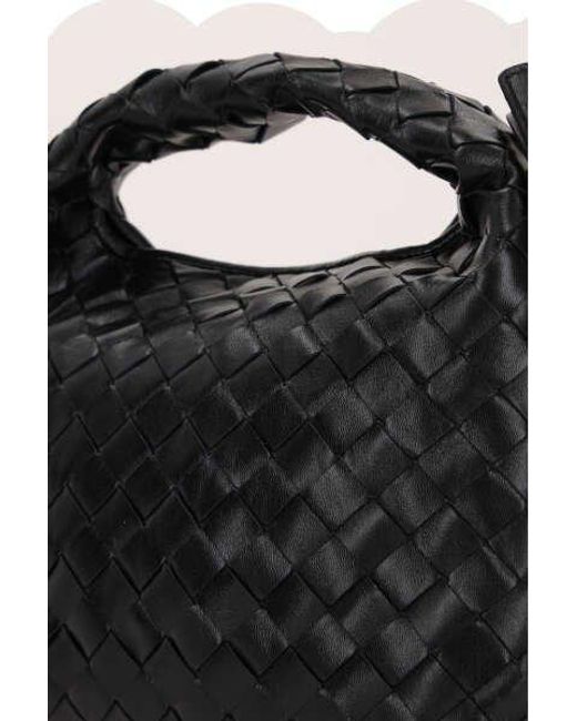 Bottega Veneta Black Woven Top Handle Bag