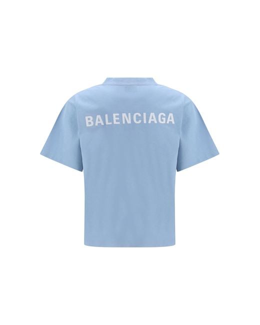 Balenciaga Blue Back T-Shirt Cotton T-Shirts