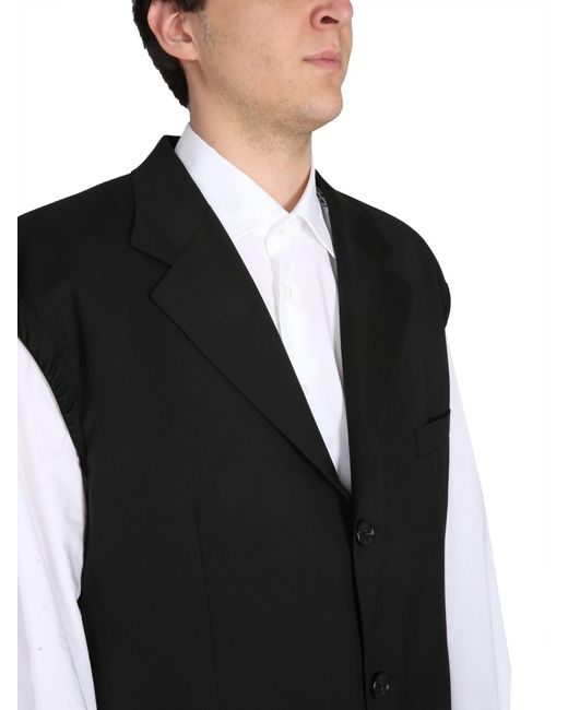 Raf Simons Sleeveless Jacket in Black for Men | Lyst